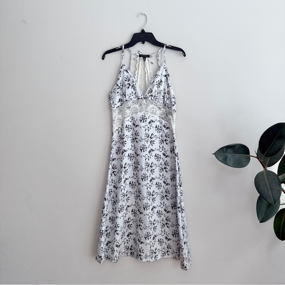 Nanette Lepore Dresses & Skirts - Nanette Lepore Satin Floral Lace Detail Slip Midi Dress Sz S